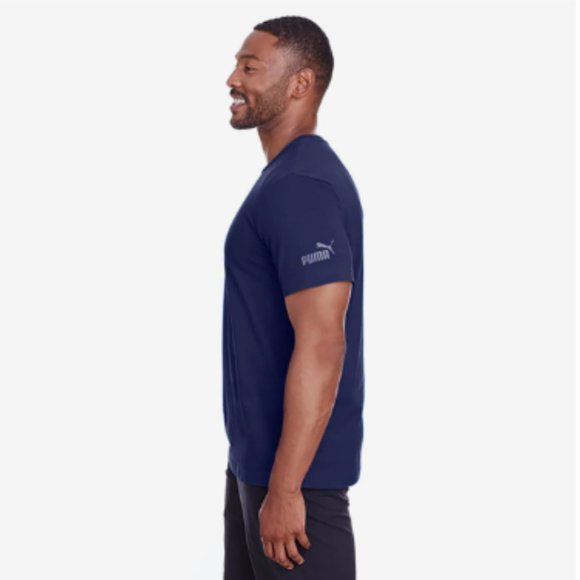 PUMA - Essentials Short Sleeve Tee - Navy Blue - Picture 2 of 5